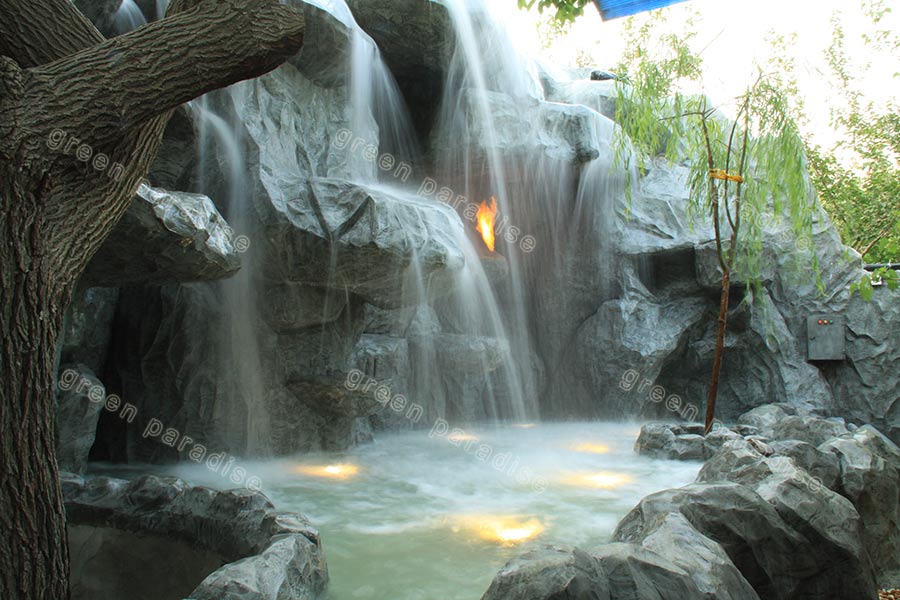 waterfall 3 آبنما صخره ای رستوران آبی