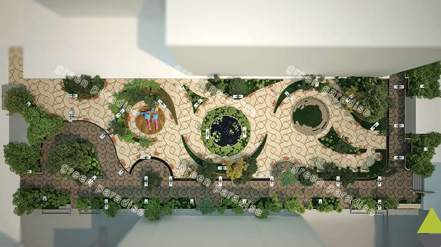 landscape 16 طراحی محوطه مجتمع مسکونی زیتون